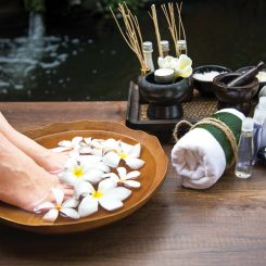 Spa treatment and product for female feet spa, Thailand. select and soft focus